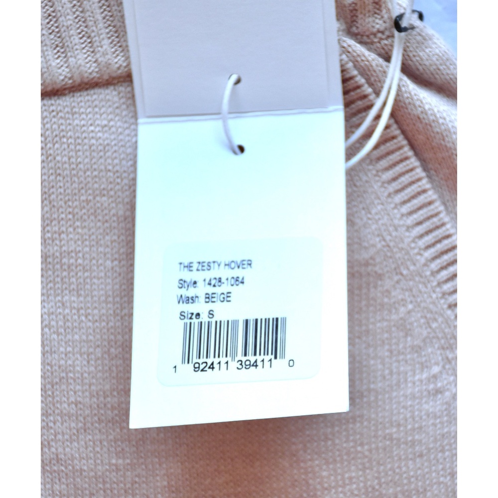 MOTHER NWT THE ZESTY HOVER HIGH WAIST WIDE LEG KNIT BEIGE PANT. SIZE S - Picture 11 of 14